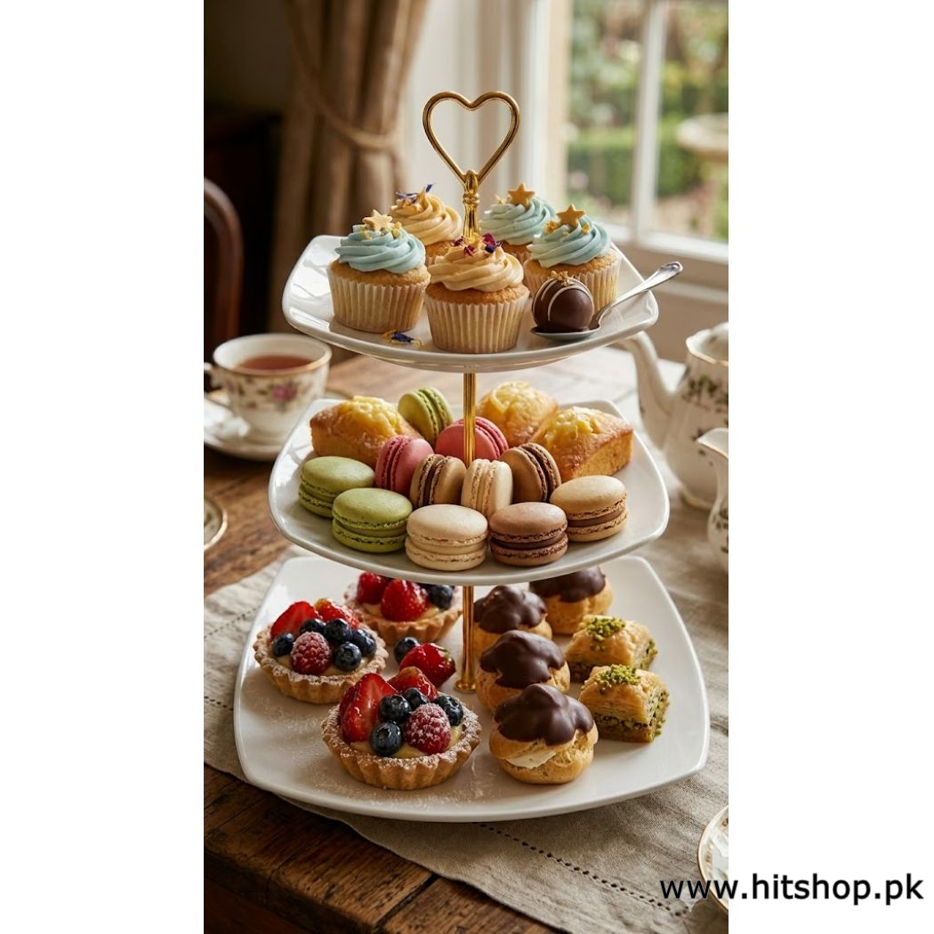 Three Tier Serving Platter in Melamine  - 3 Tier Melamine Cupcake Stand